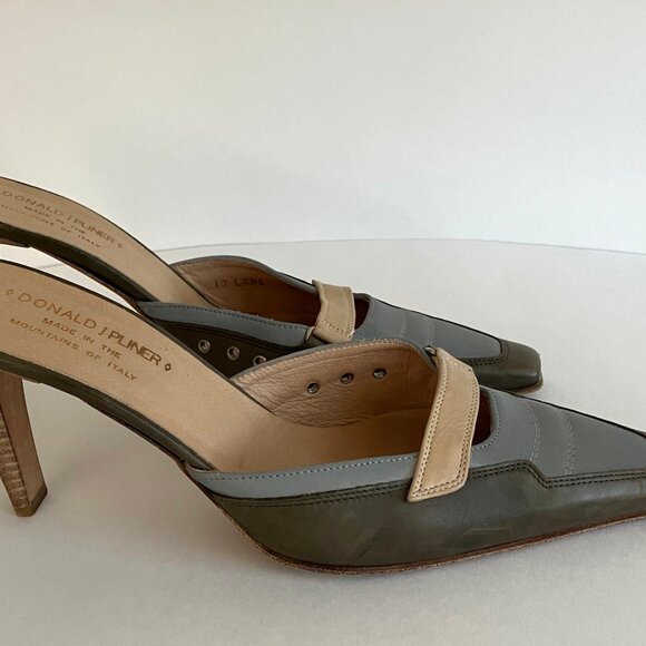 Donald Pliner Leather Shoes - Designer Mules Size 8 - Picture 3 of 8